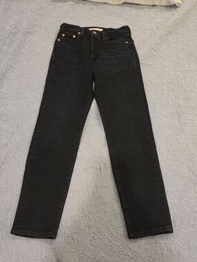Levi's "Wedgie" Black Straight Leg, Button Fly  Jeans Size 23!